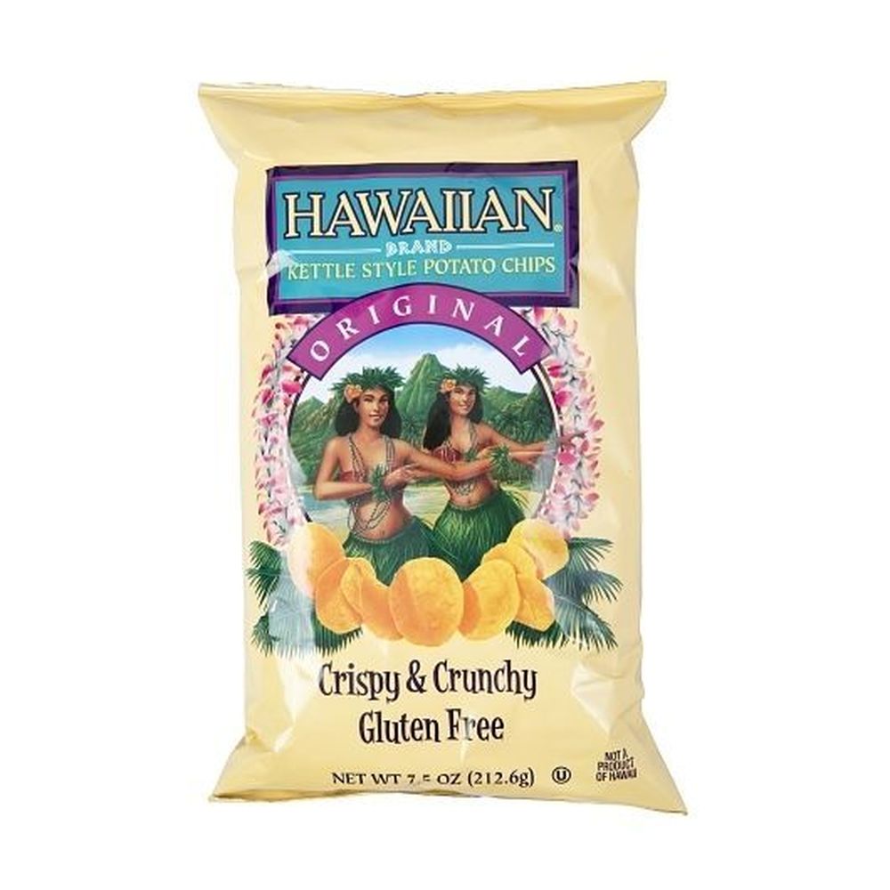 Hawaiian Original Kettle Style Potato Chips, 7.5 Ounce -- 15 Per Case