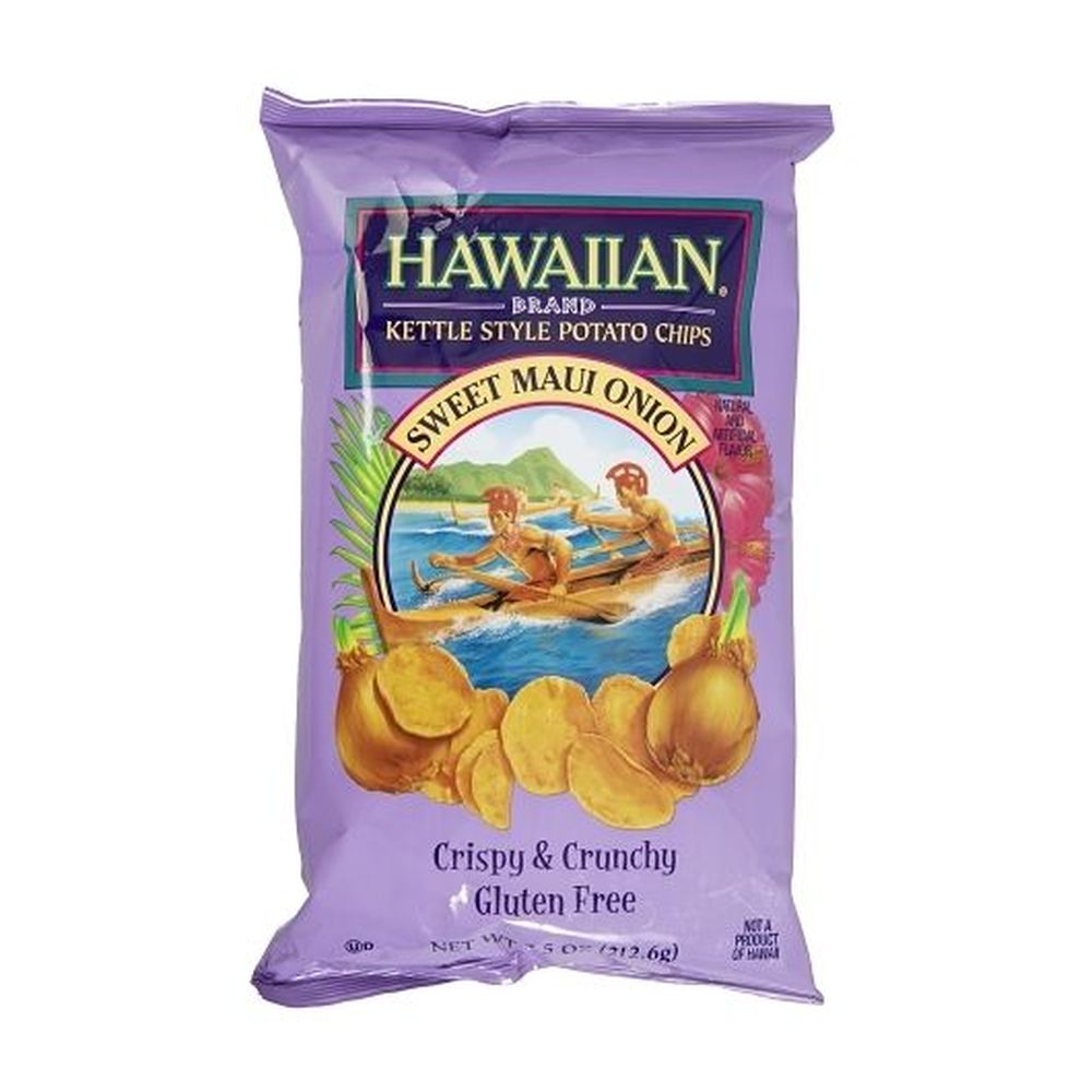 Hawaiian Sweet Maui Onion Kettle Style Potato Chips, 7.5 Ounce -- 15 Per Case