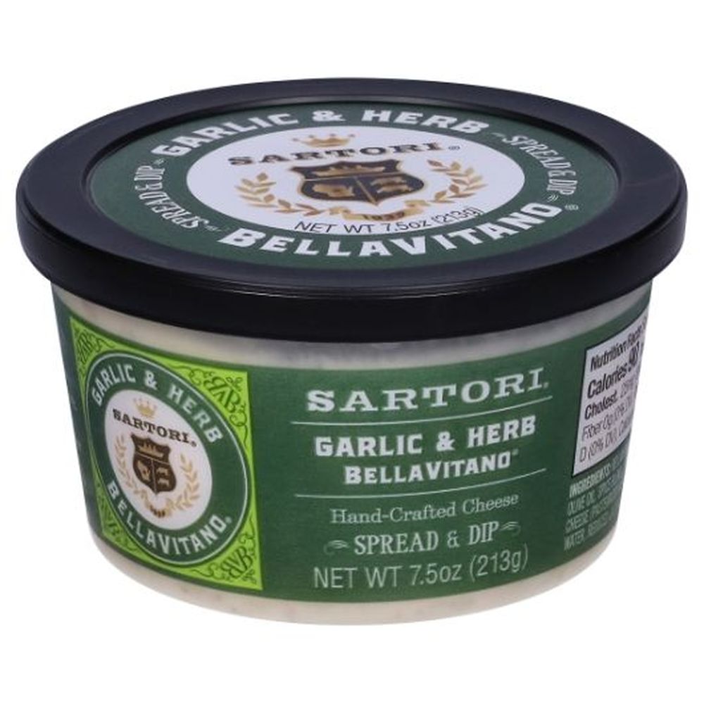 Sartori Queso Para Untar Bellavitano De Ajo Y Hierbas, 7.5 Onzas -- 12 Por Caja