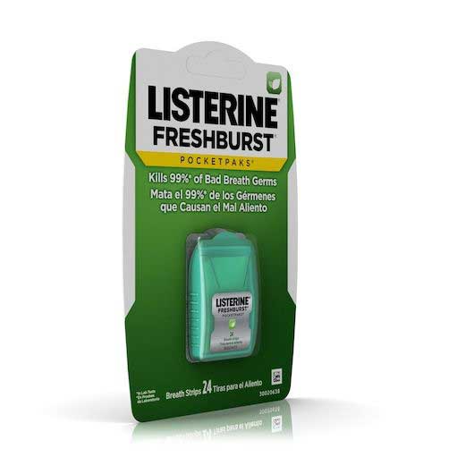 Listerine Pocketpaks Fresh Burst Breath Strips, 24 Count -- 72 Per Case