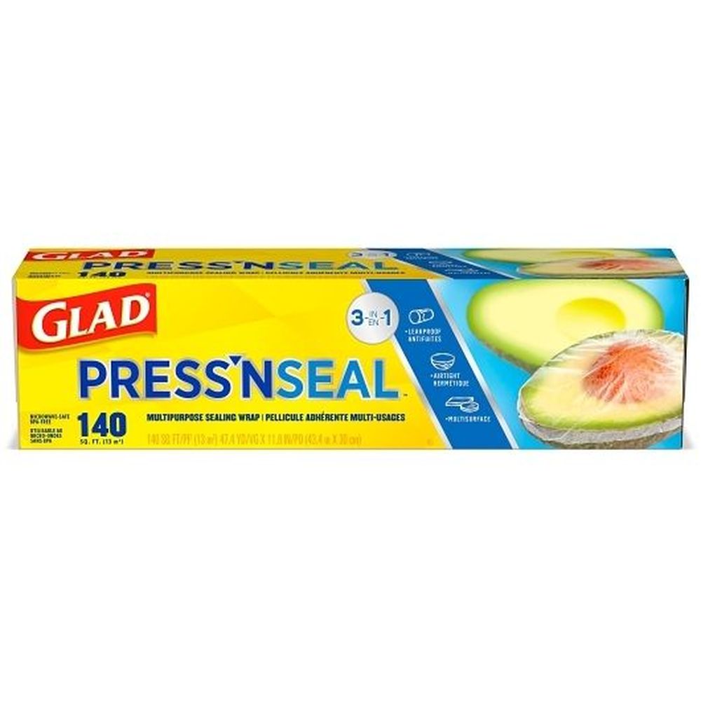 Glad Press N Seal Food Plastic Wrap Roll, 140 Square Foot -- 6 Per Case