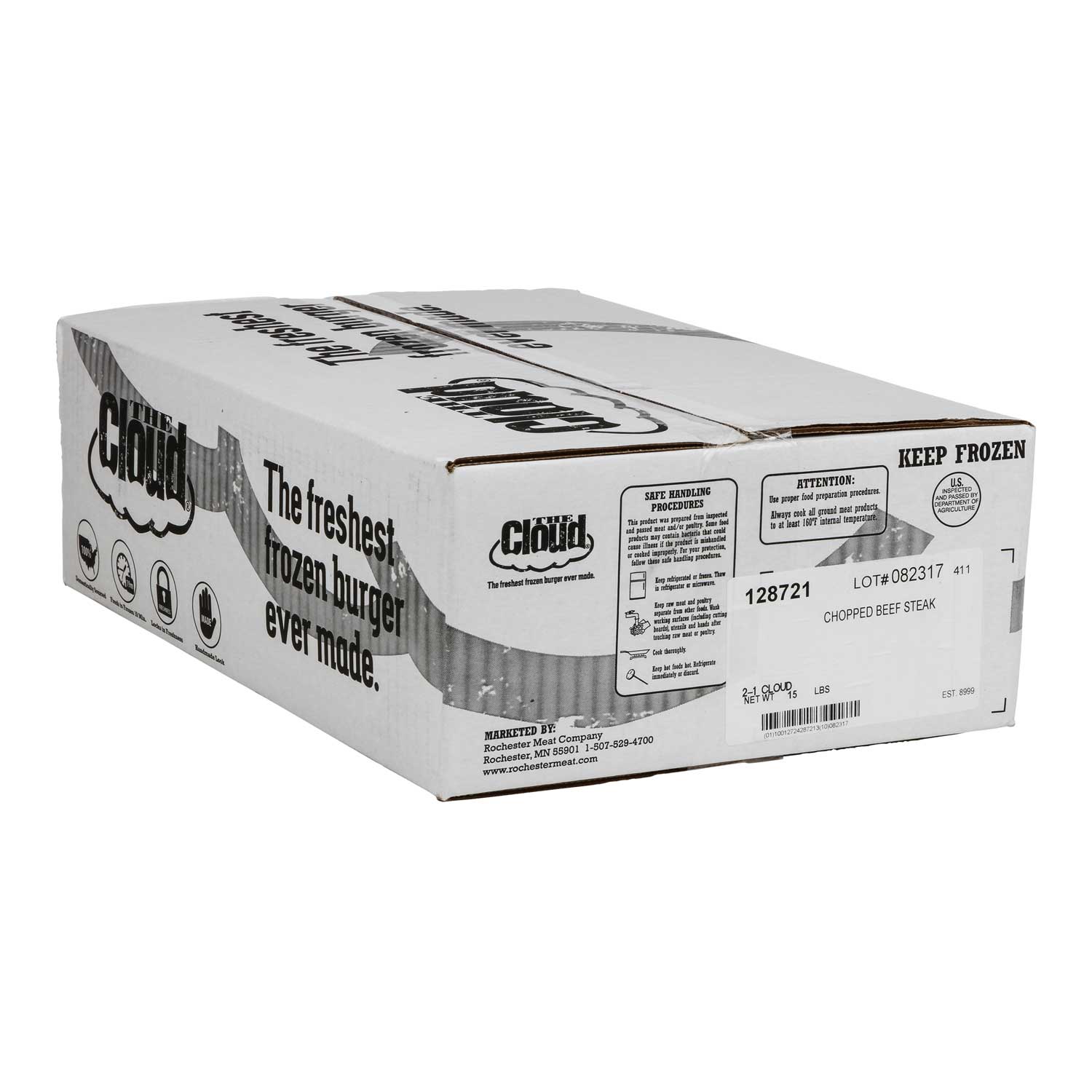 Cloud 2 1 Chopped Beef Steak Patty, 8 Ounce -- 30 Per Case