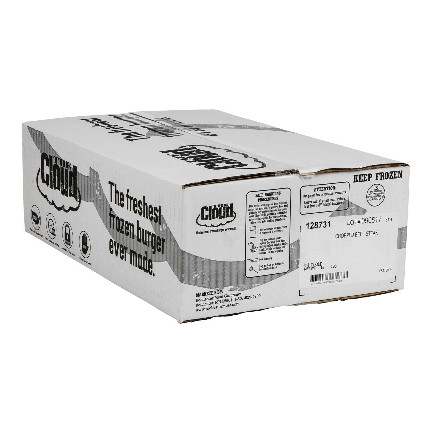Cloud 3:1 Chopped Beef Steak Patty, 5.33 Ounce -- 45 Per Case