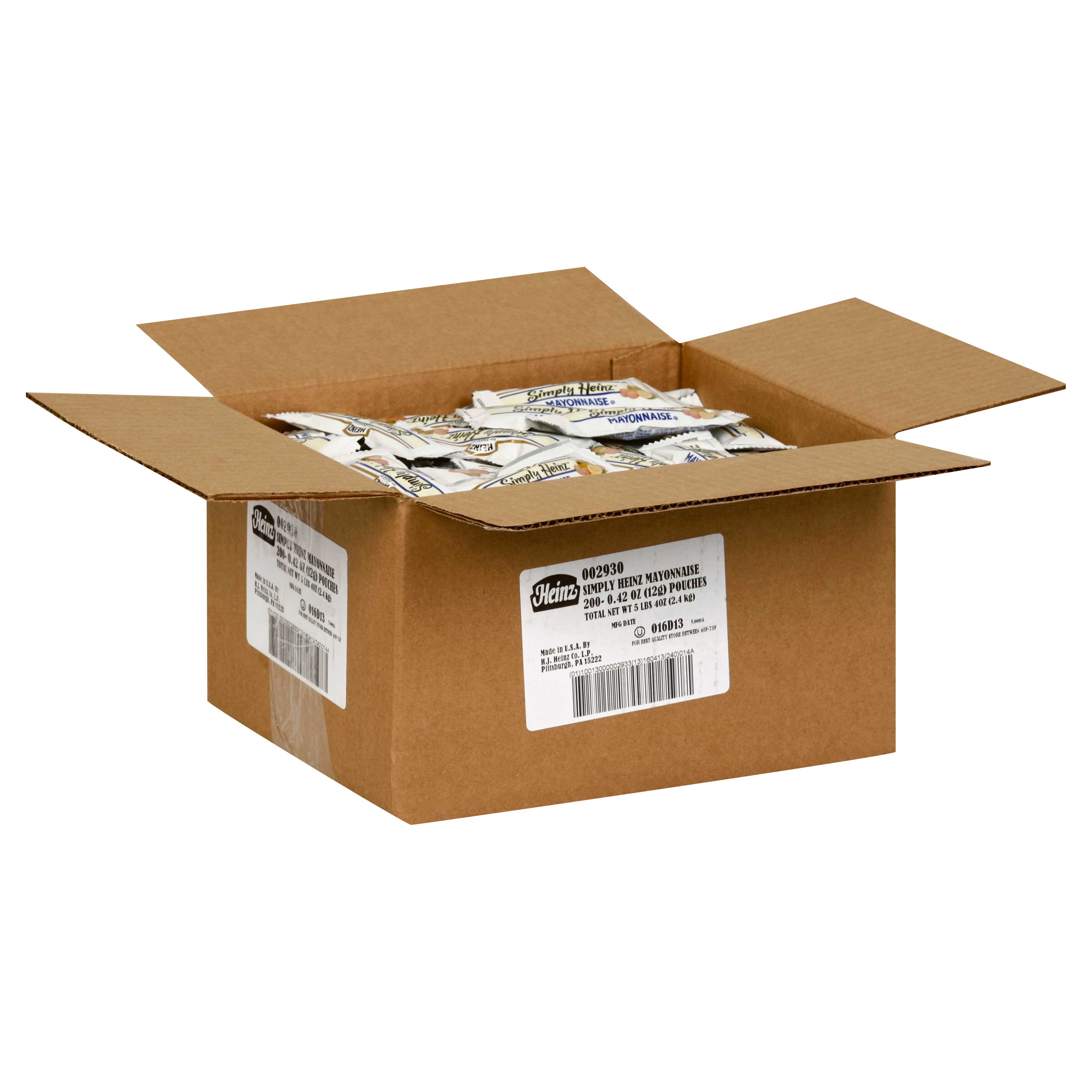 Simply Heinz Mayonnaise, 12 Gram -- 200 per case.