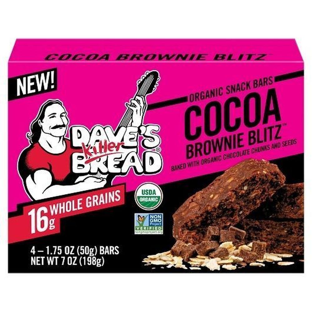 Daves Killer Bread Organic Orange Cocoa Brownie Blitz Bar, 1.75 Ounce -- 48 per case