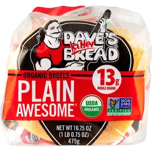 Pan De Bagels Naturales Rebanados Dave's Killer, 16.75 Onzas -- 10 Por Caja