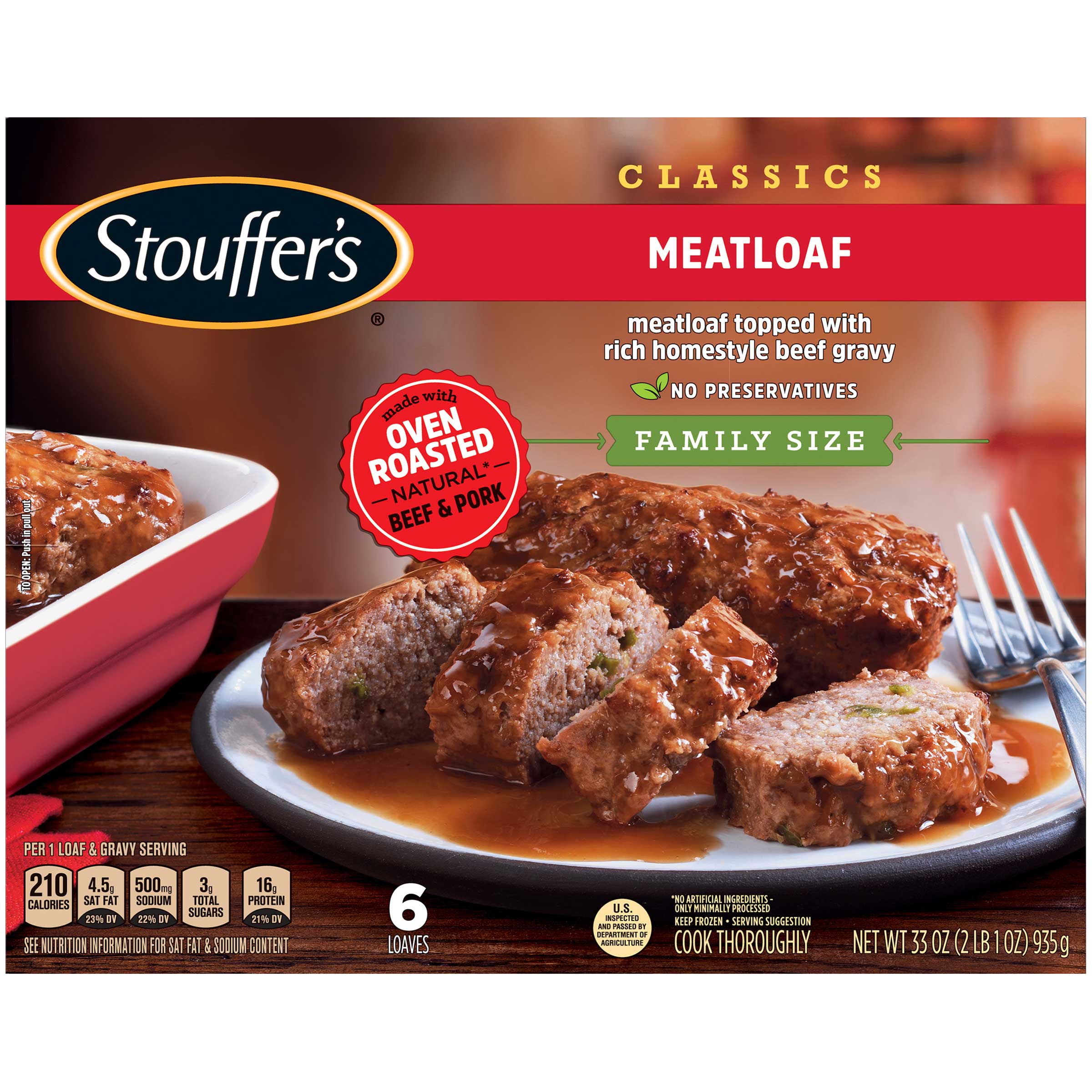 Stouffer's Family Style Favorites Meatloaf In Gravy, 33 Ounce -- 6 Per Case