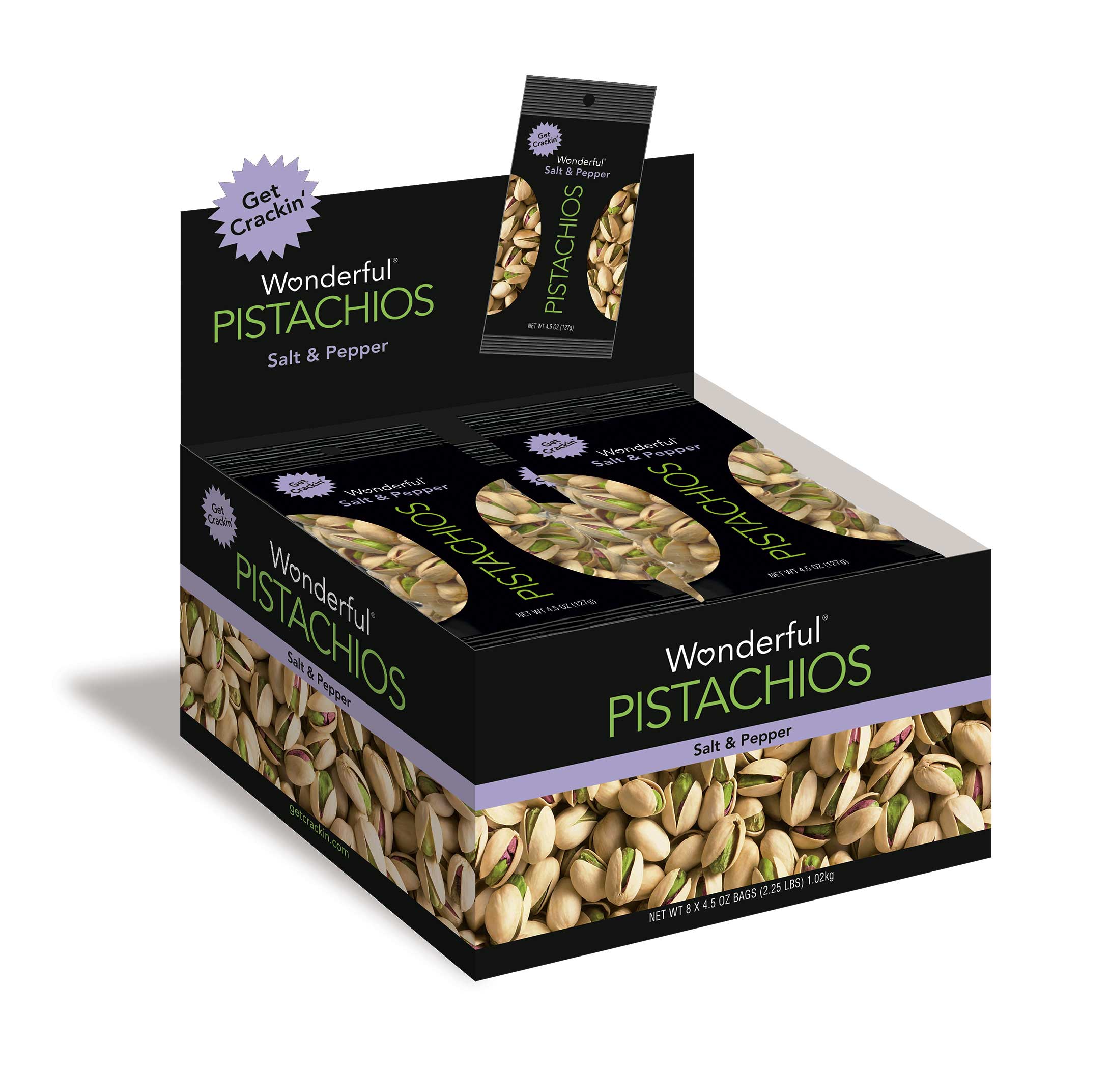 Wonderful Salt And Pepper Pistachio, 4.5 Ounce -- 24 Per Case