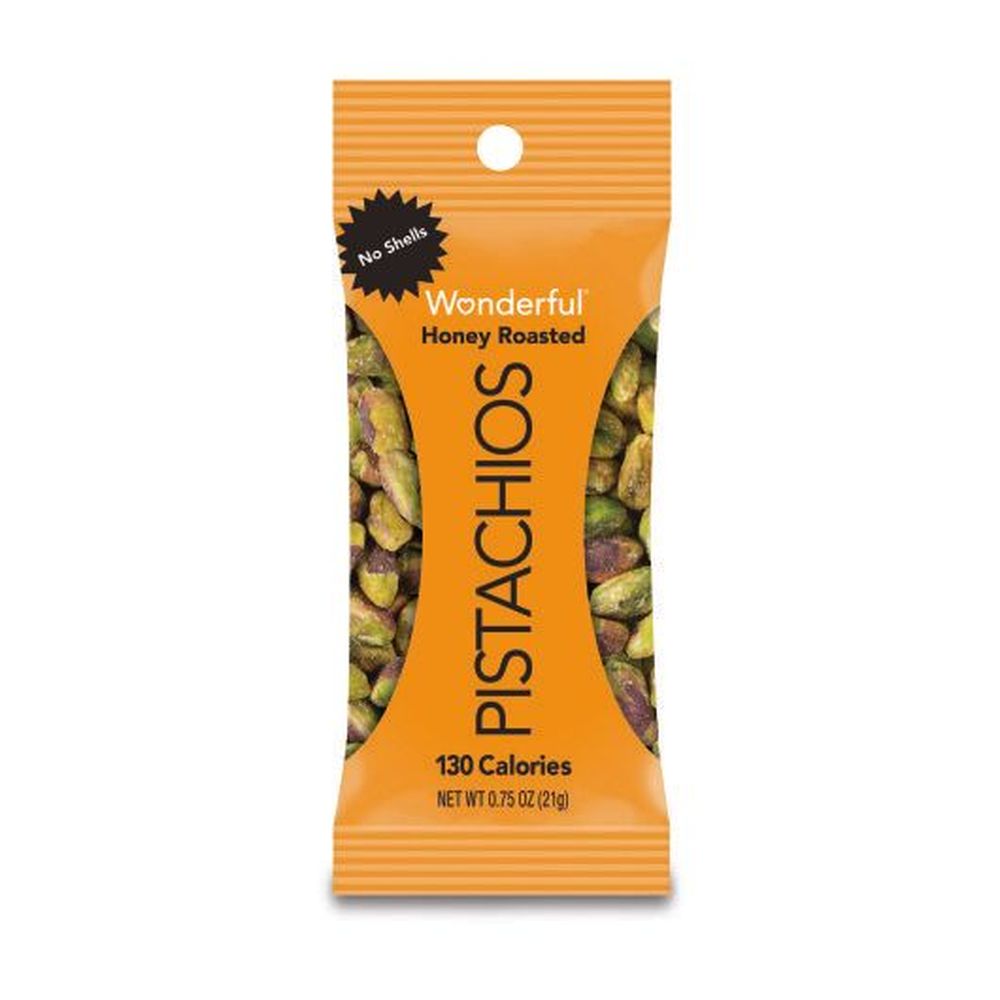 Wonderful No Shell Honey Roasted Pistachios 0.75 Ounce 96 per case