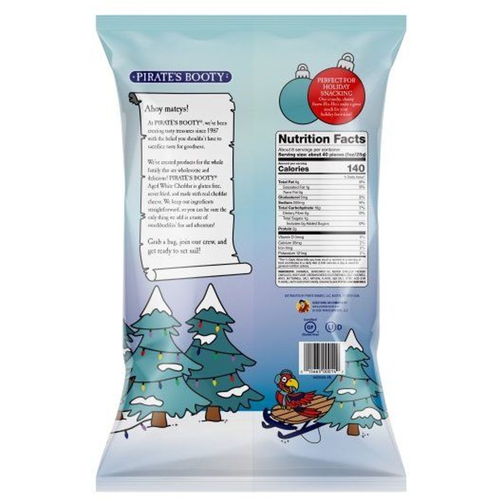 Pirate's Booty Snowflake Shaped White Cheddar Cheese Puffs, 8 Ounce -- 6 Per Case