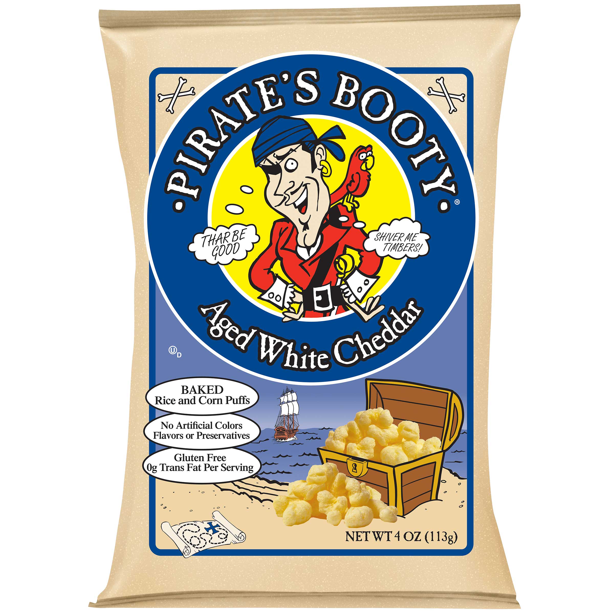 Pirate's Booty Aged White Cheddar Cheese Puffs, 4 Ounce -- 12 Per Case