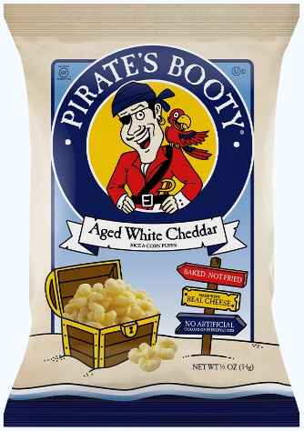 Pirate's Booty Aged White Cheddar Rice And Corn Puffs, 0.5 Ounce -- 36 Per Case
