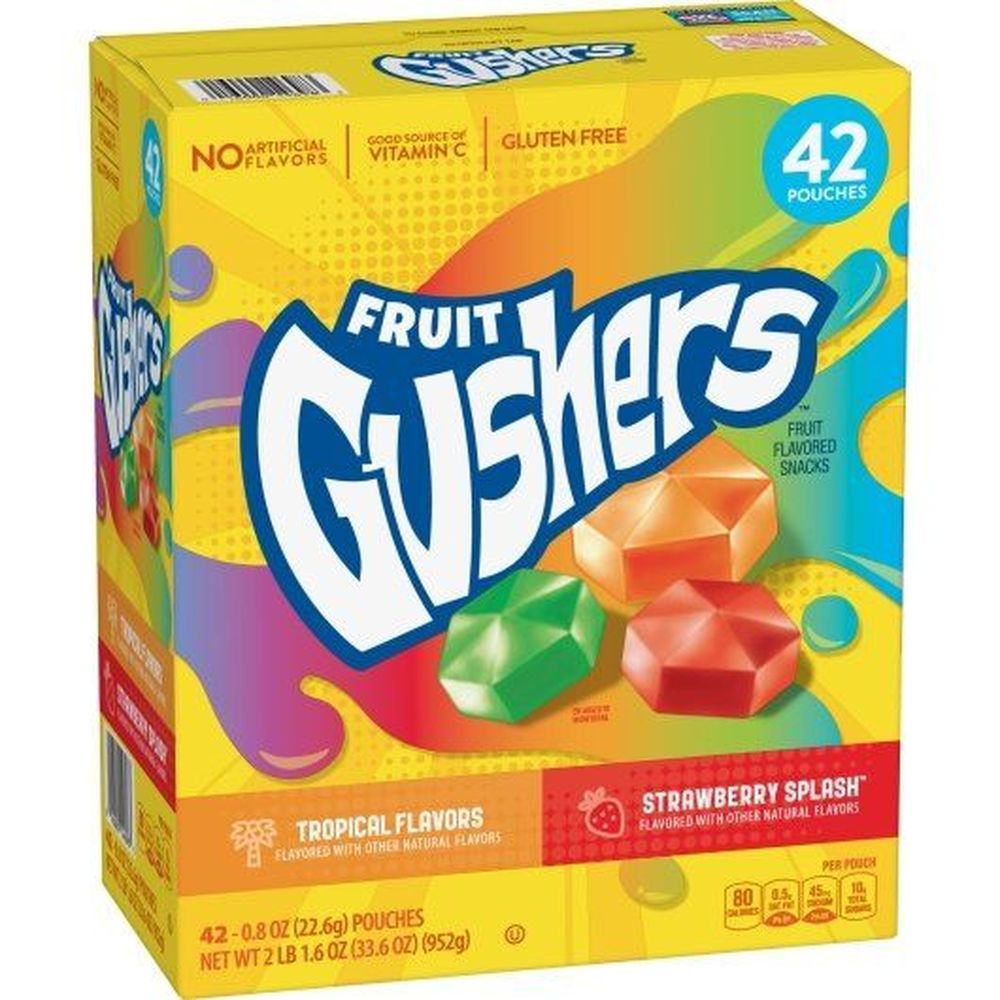 Gushers Strawberry Splash and Tropical Fruit Flavored Snack