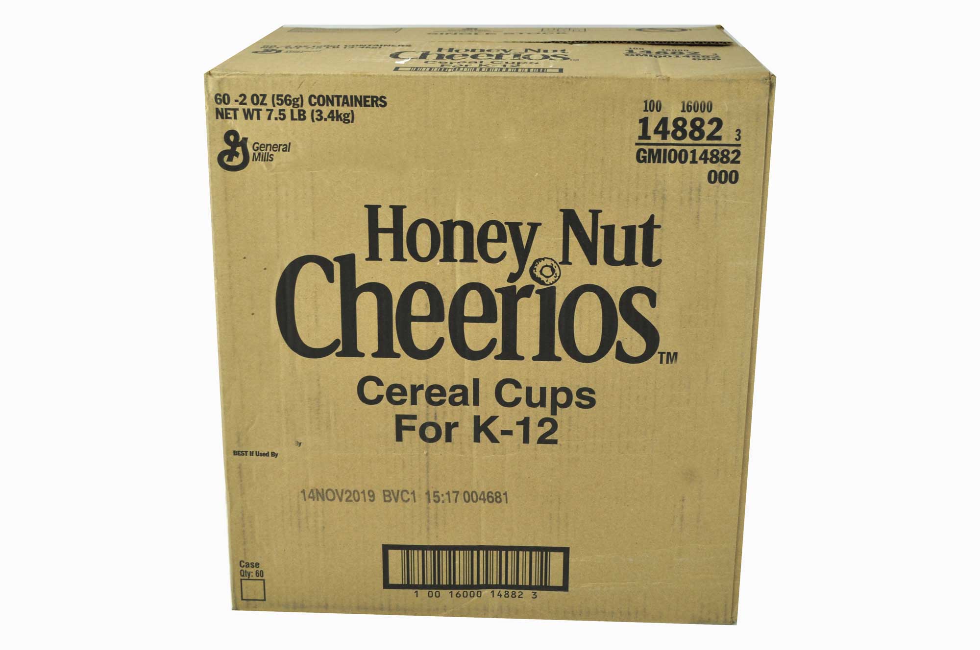 Honey Nut Cheerios Cereal, Single Serve, 2 Ounce -- 60 Per Case