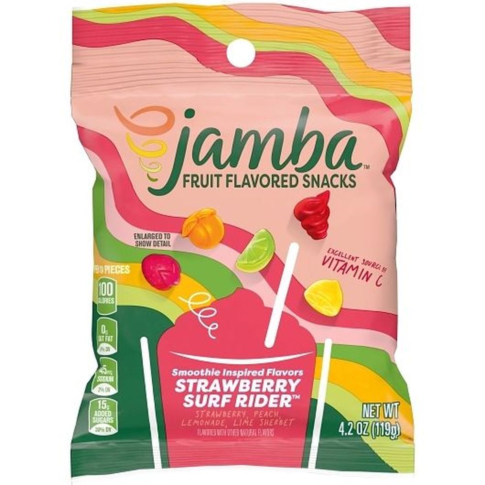 Jamba Strawberry Surf Rider Fruit Flavored Snacks, 4.2 Ounce - 36 per case