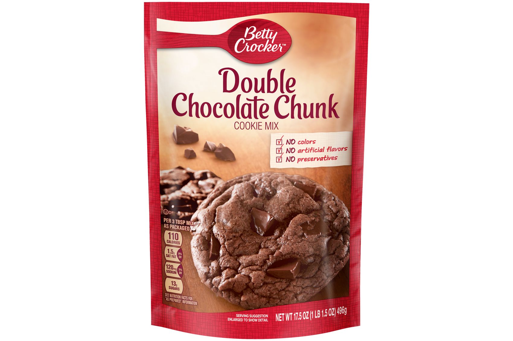 Betty Crocker Double Chocolate Chunk Cookie, 17.5 Ounce -- 12 Per Case