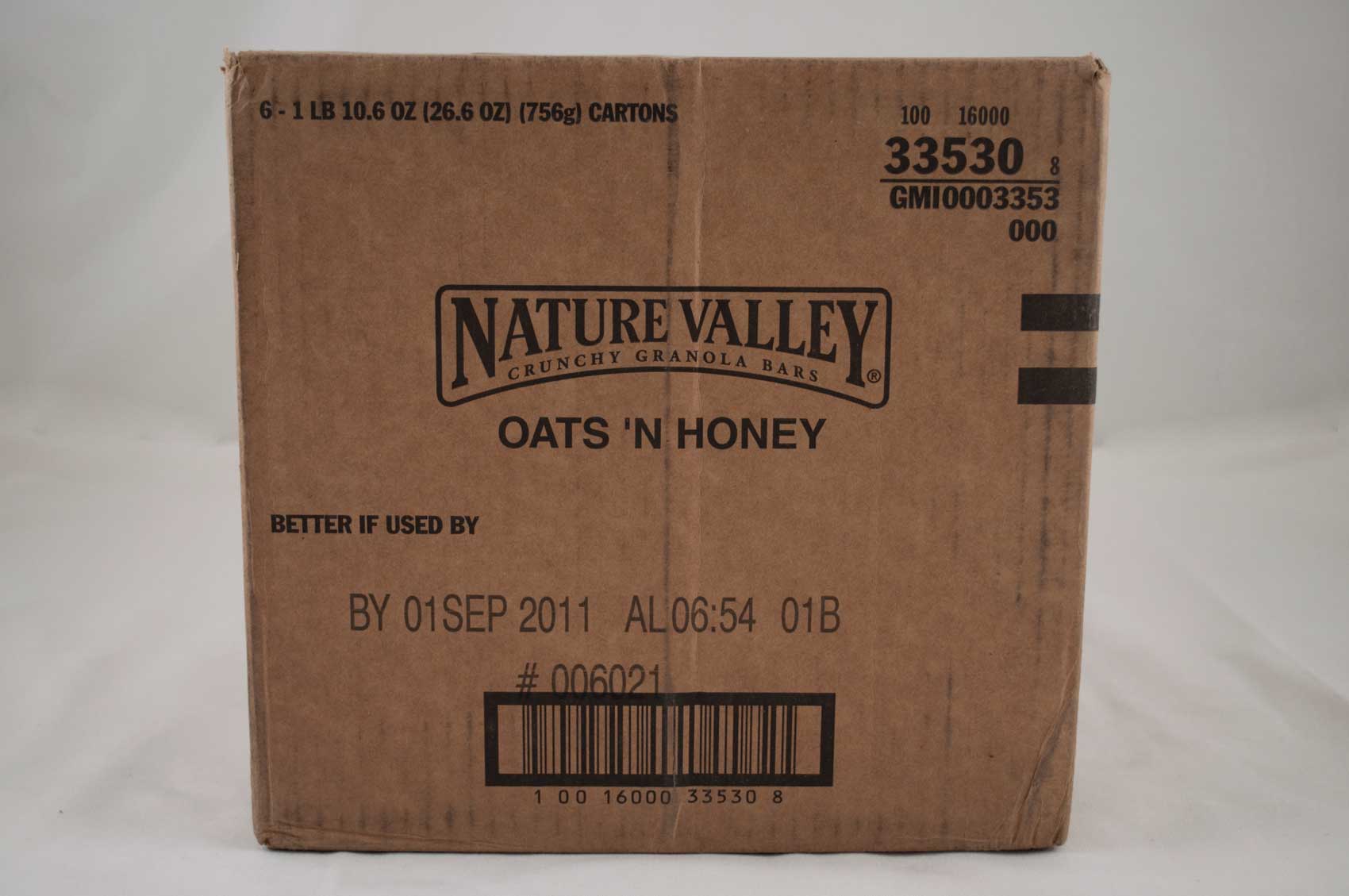 NATURE VALLEY Oats/Honey Granola Bar - Oats 'n Honey - 1.50 oz - 108 / Carton NATURE VALLEY Oats/Honey Granola Bar - Oats 'n Honey - 1.50 oz - 108 / Carton