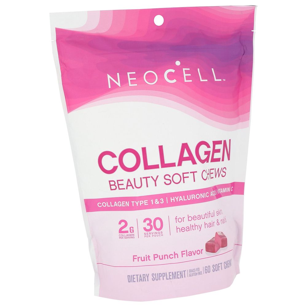 Neocell Fruit Punch Flavor Collagen Beauty Soft Chews, 60 Count