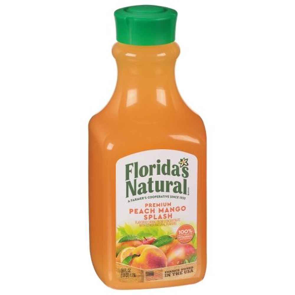 Floridas Natural Peach Mango Splash, 59 Fluid Ounce -- 6 per case