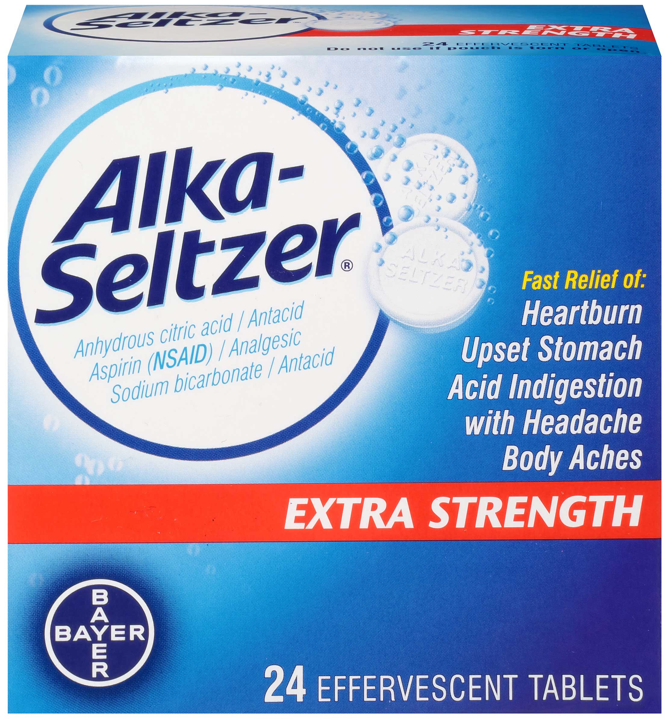 Alka-seltzer Extra Strength Effervescent Tablet, 24 Count -- 30 Per Case
