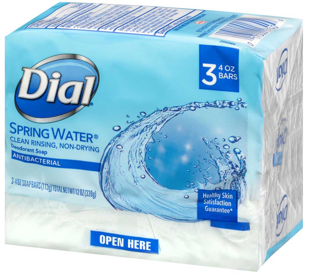 Dial Spring Water Antibacterial Bar Soap - 3 count per pack