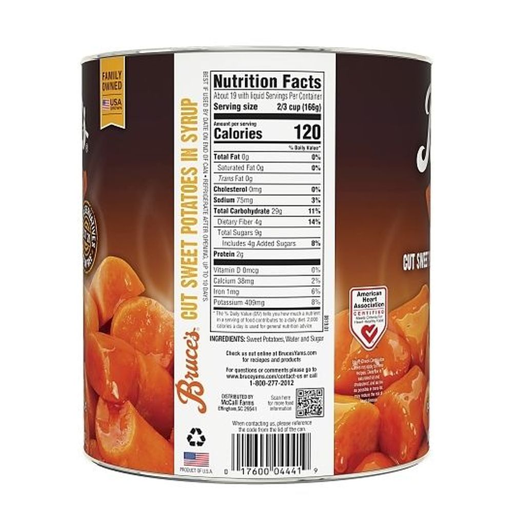 Bruces Yams Cut Sweet Potatoes In Syrup, 7 Pound -- 6 Per Case