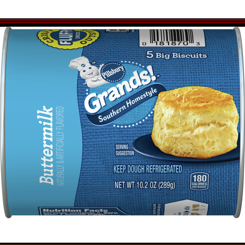 Pillsbury Grands Unbaked Homestyle Buttermilk Biscuits, 10.2 Ounce -- 12 per case.