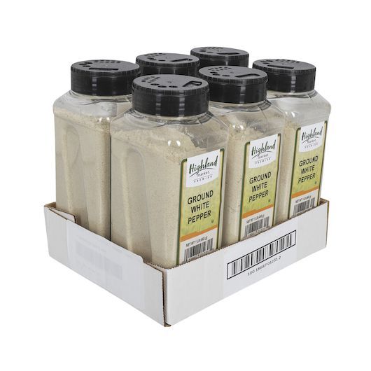 Highland Market Premier Ground White Pepper, 1 Pound -- 6 Per Case