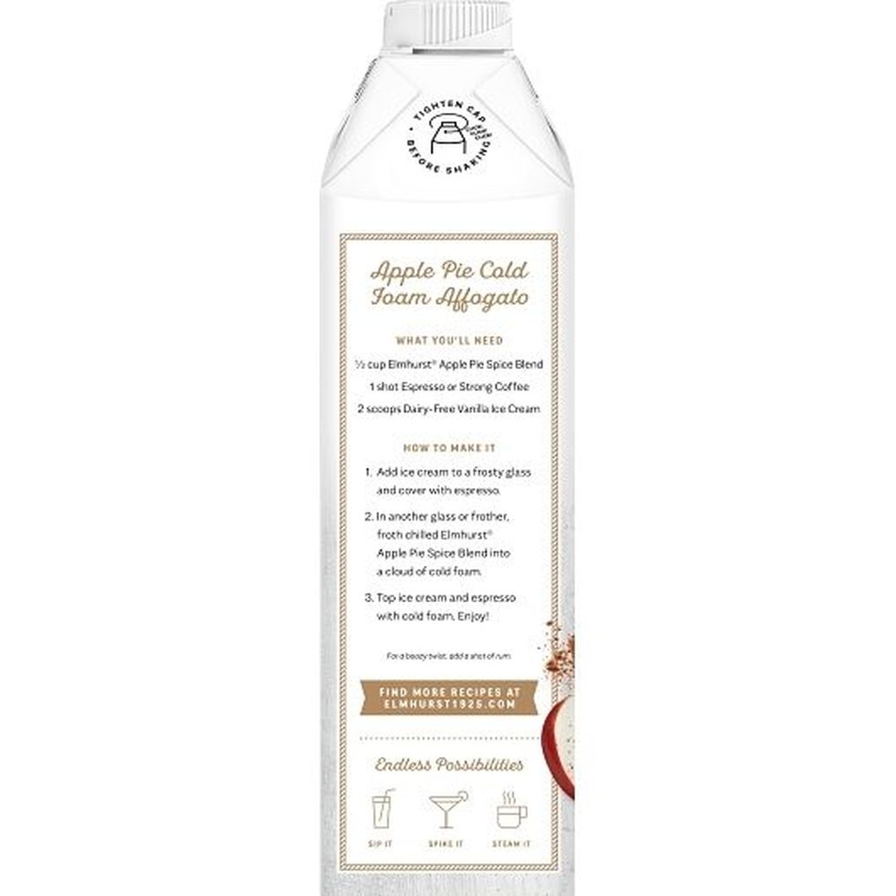Elmhurst Seasonal Apple Pie Spice Oat And Cashew Blend, 32 Fluid Ounce -- 6 Per Case