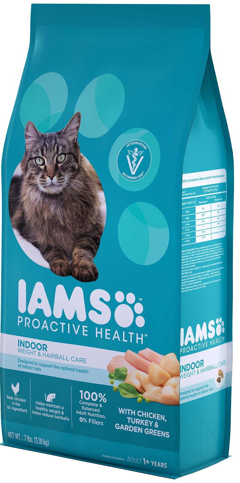 Iams Proactive Health Indoor Weight And Hairball Control Cat Food, 7 Pound -- 4 Per Case