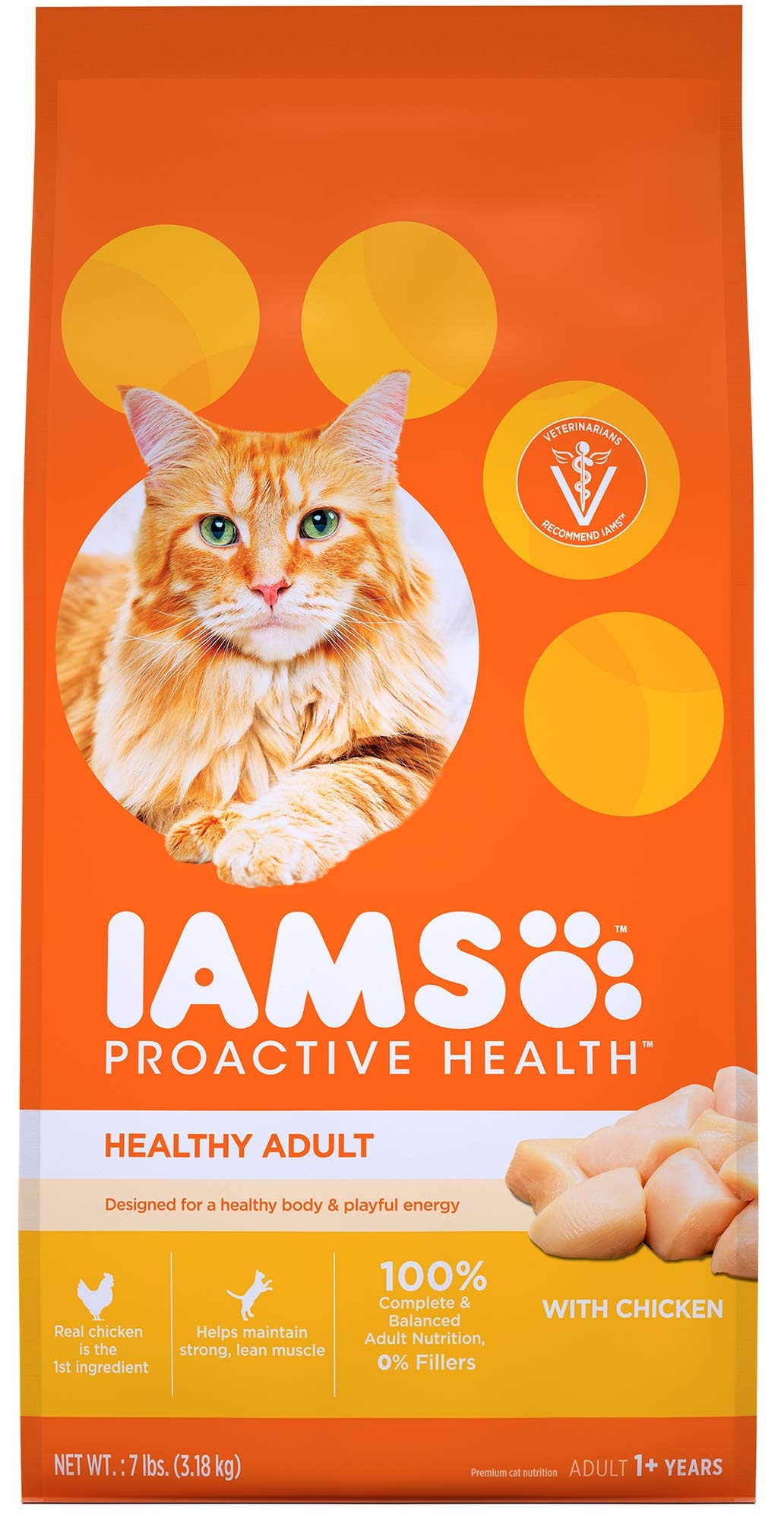 Iams Proactive Health Adult Original Chicken Cat Food, Pound Bag