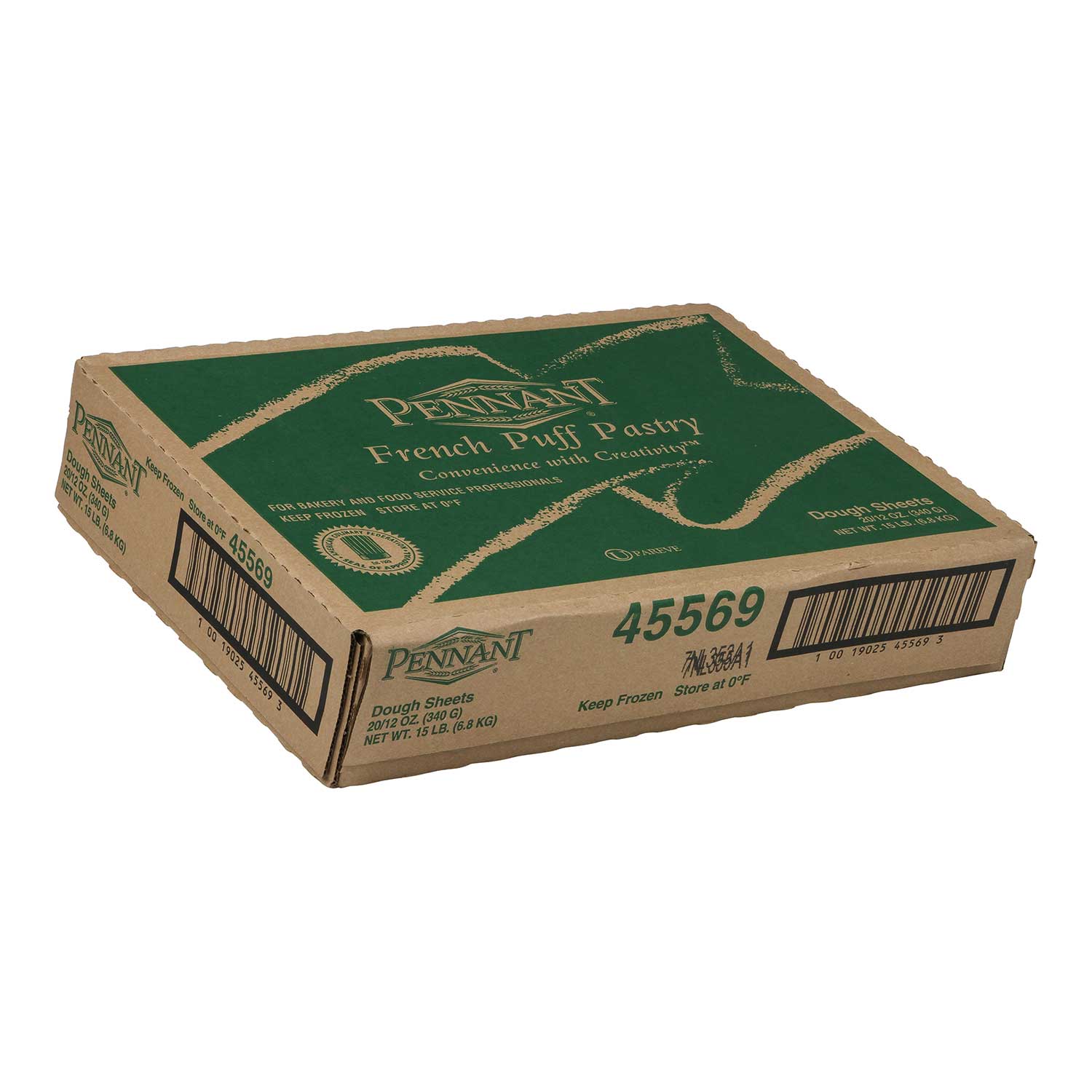 Pennant Foods Puff Pastry Dough Sheets, 12 Ounce -- 20 Per Case