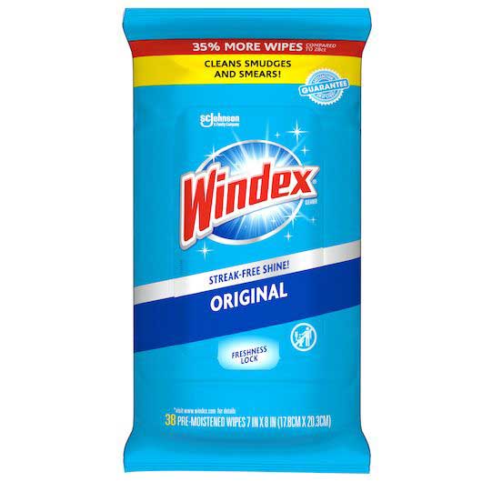 Windex Original Glass Cleaning Wipes, 38 Count -- 12 Per Case