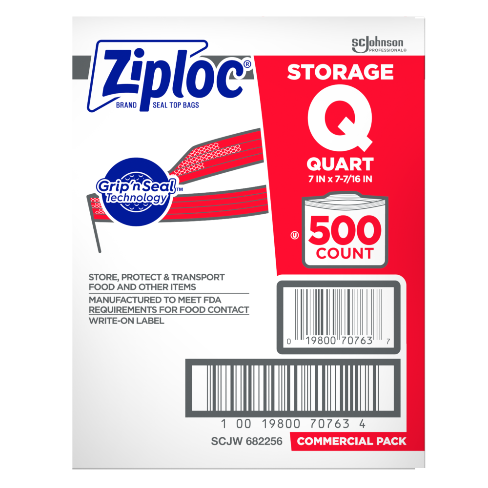 Ziploc Quart Storage Bag -- 500 Per Case