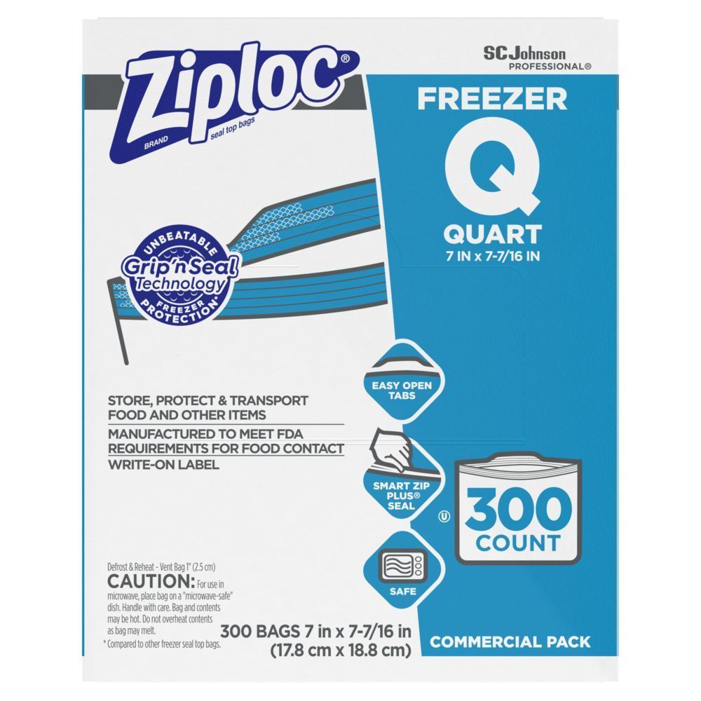 Ziploc Freezer Bag -- 300 Per Case
