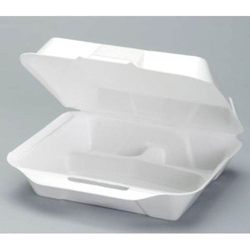 Genpak White Foam Extra Large 3 Compartment Container, 100 count 2
