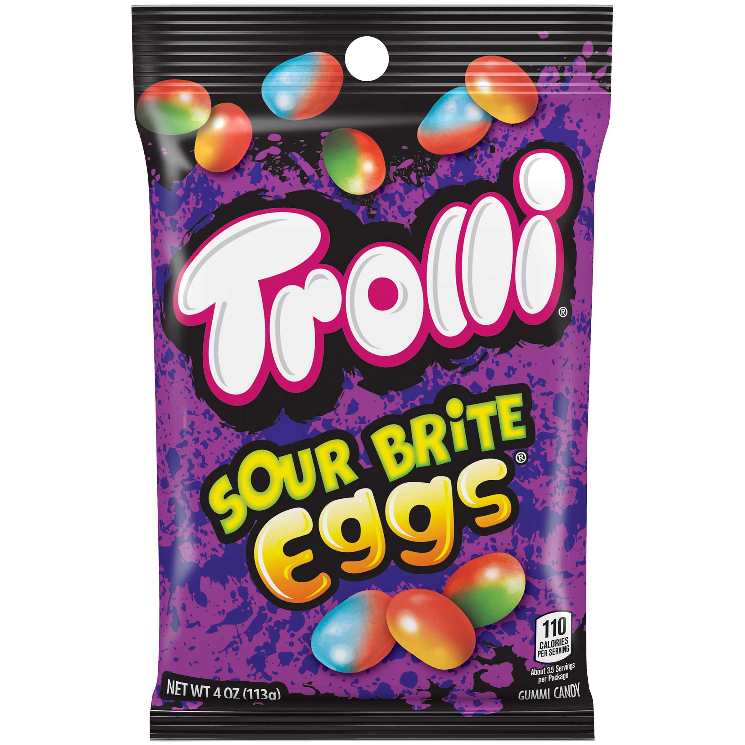 Trolli Sour Brite Crawler Eggs Gummy Candy, 4 Ounce -- 12 per case.