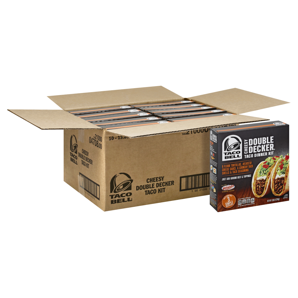 Taco Bell Cheesy Double Decker Taco Dinner Kit, 13.86 Ounce -- 10 Per Case