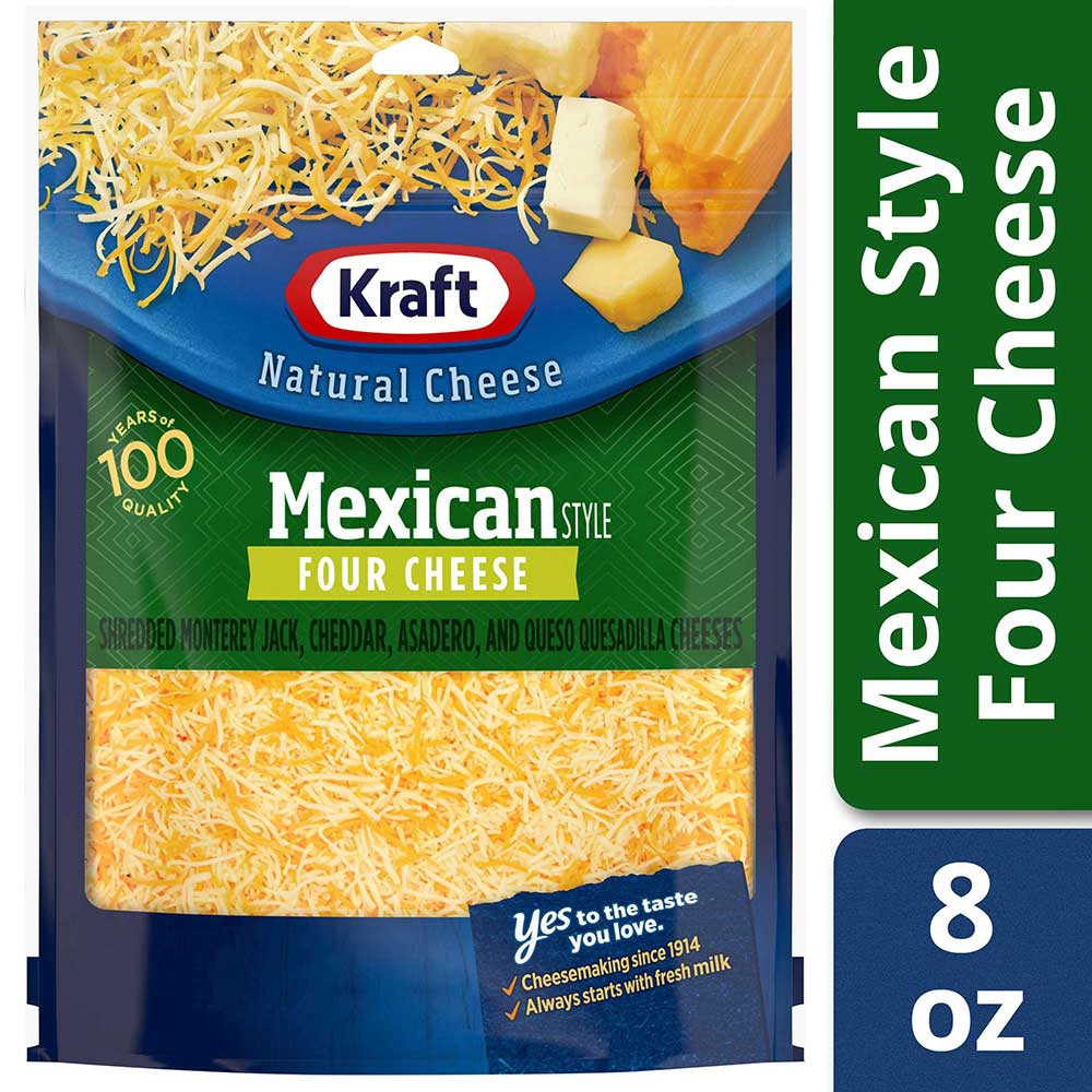 Churaページ #2222 Kraft Finely Shredded Mexican Style Four Cheese, 8 Ounce