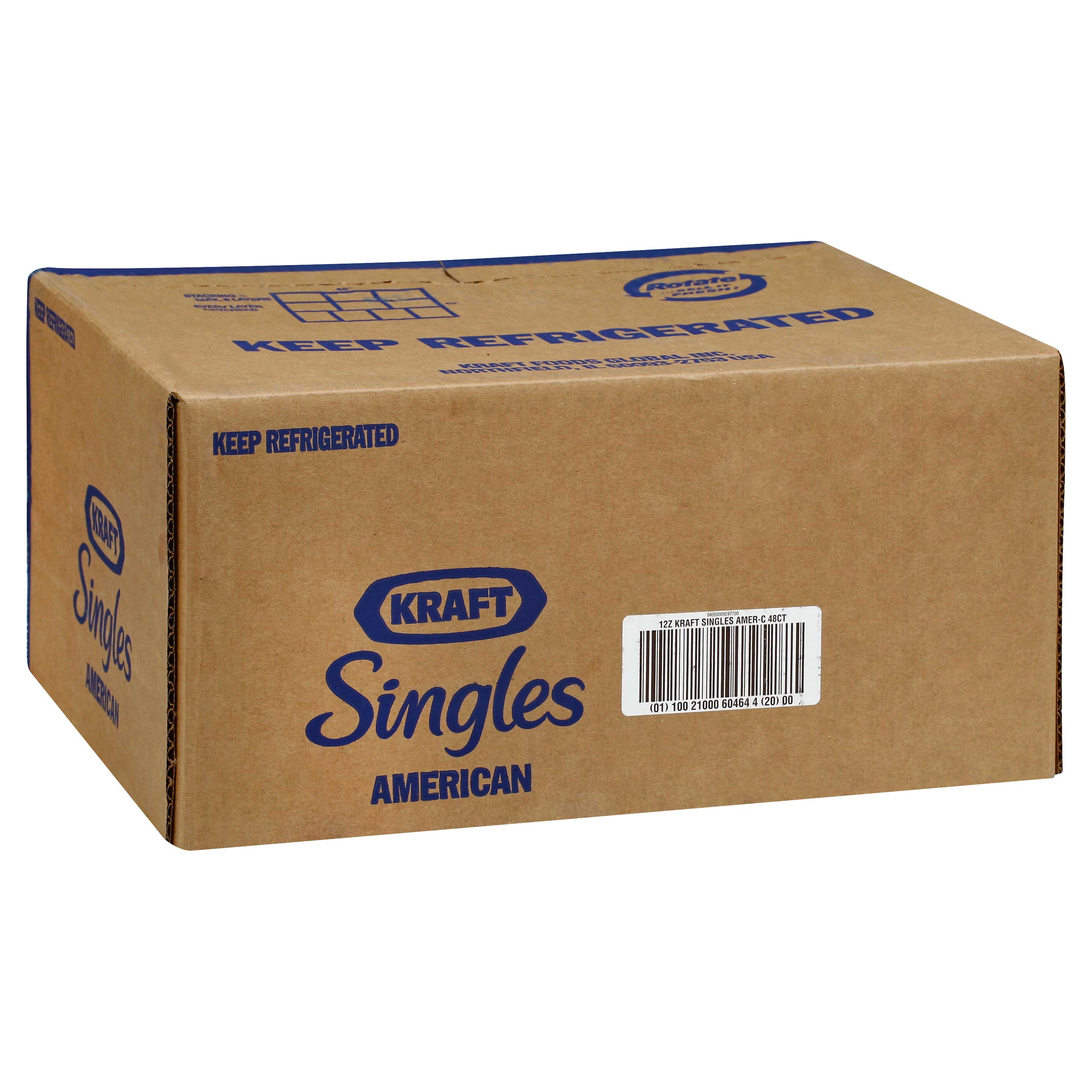 Kraft Singles American Sliced Cheese, 12 Ounce -- 48 per case.