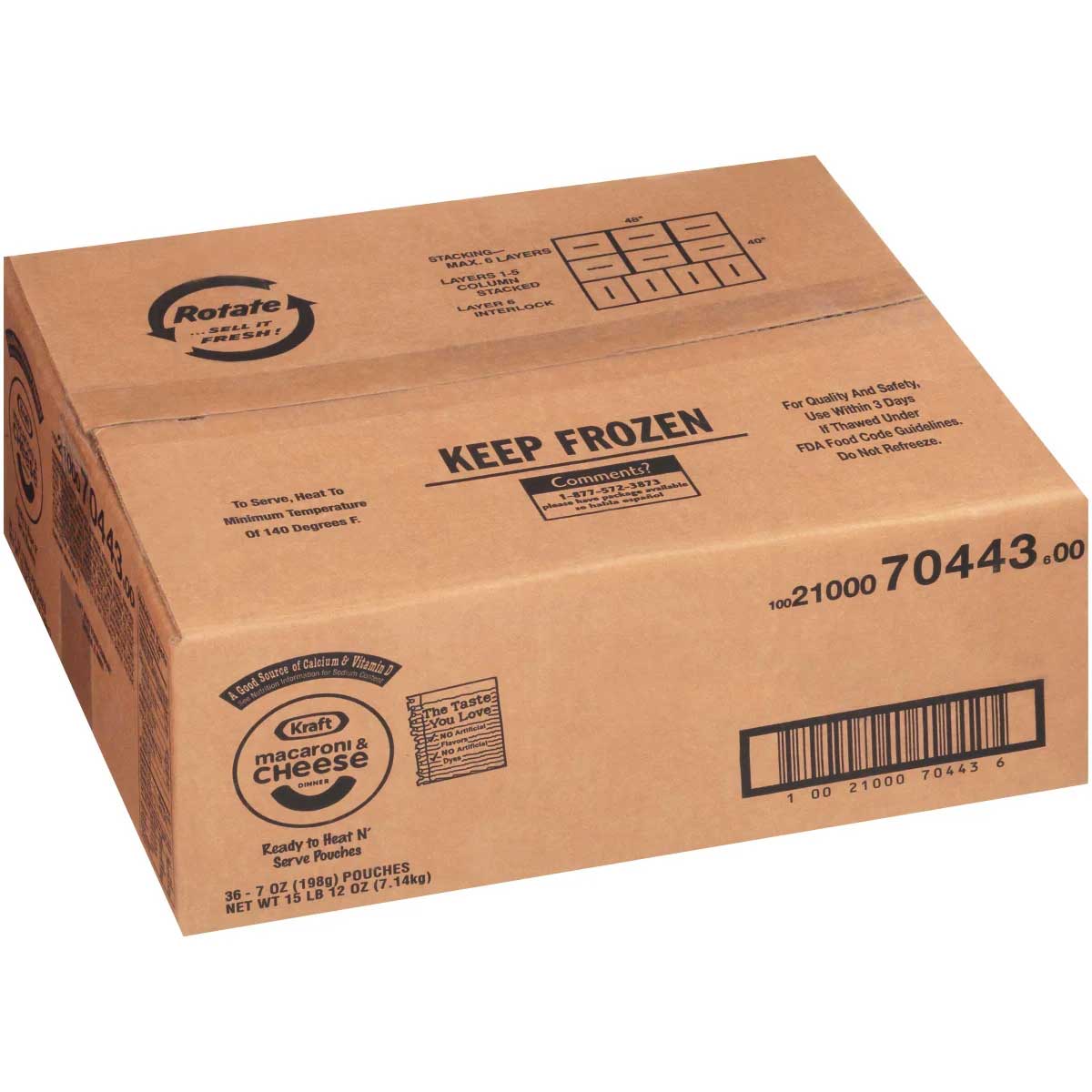 Kraft Frozen Entree Macaroni And Cheese, 7 Ounce -- 36 Per Case