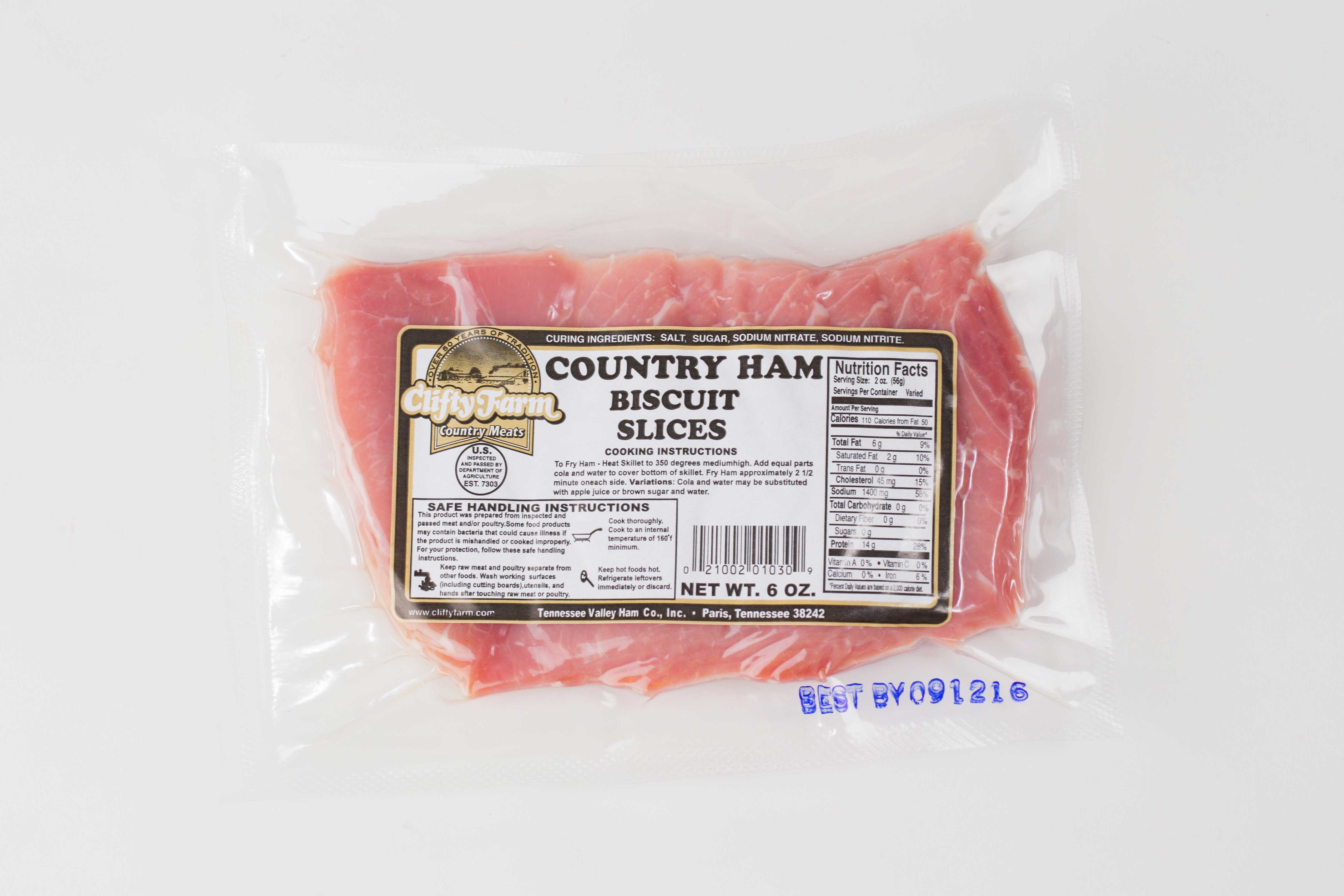 Clifty Farm Country Ham Biscuit Slice -- 24 Per Case