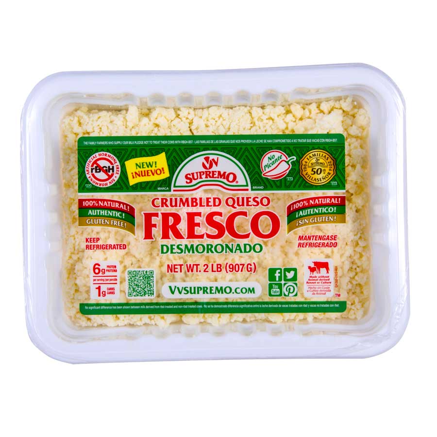 V&v Supremo Queso Fresco Crumbles, 2 Pound -- 6 Per Case