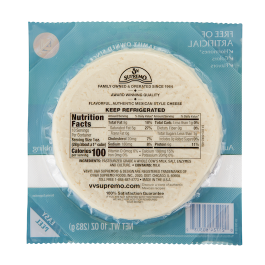 V&v Supremo Fresh Queso Fresco Cheese, 10 Ounce -- 9 Per Case