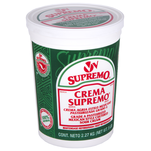V&v Supremo Mexican Style Cultured Sour Cream, 5 Pound -- 4 Per Case