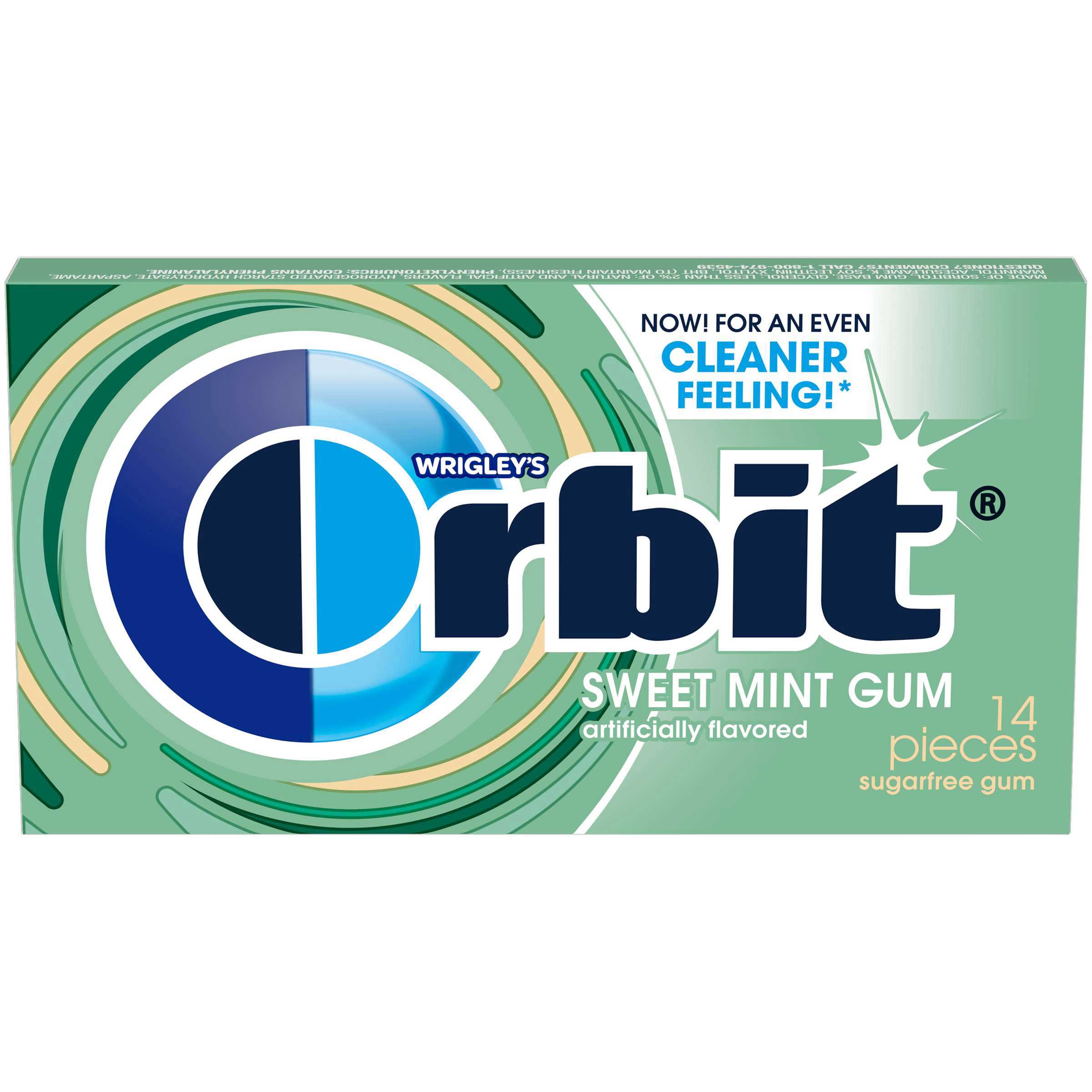 Wrigley Sweetmint Orbit Bubble Gum -- 144 per case.