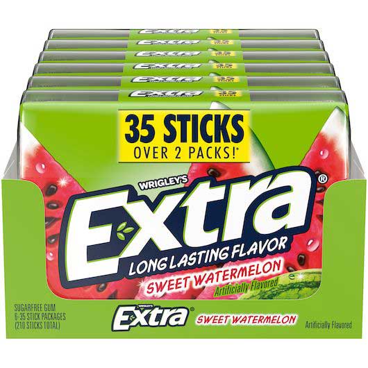 Extra Sweet Watermelon Sugar Free Gum, 35 Count -- 48 Per Case