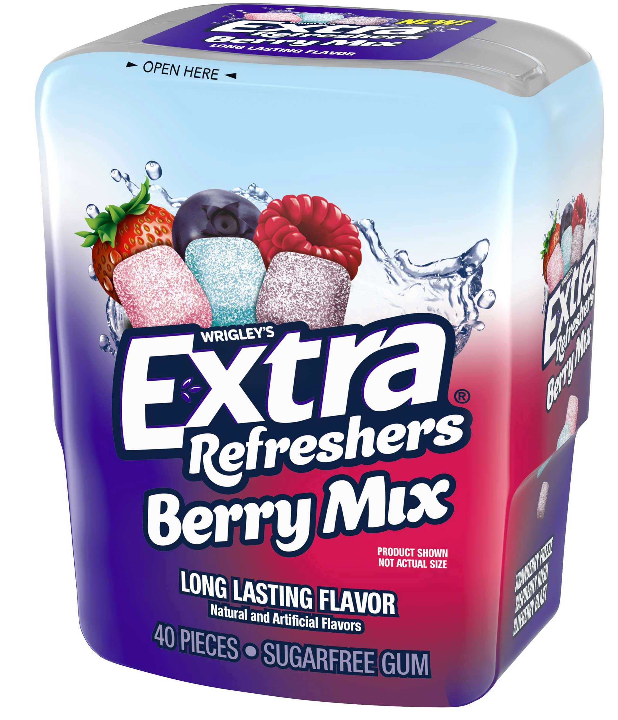 Extra Refresher Mixed Berry Sugar Free Gum, 40 Count -- 24 Per Case