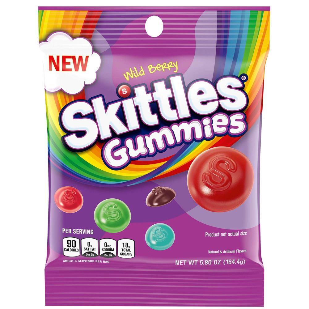 Skittles Wild Berry Gummies, Peg Pack, 5.8 Ounce -- 12 Per Case