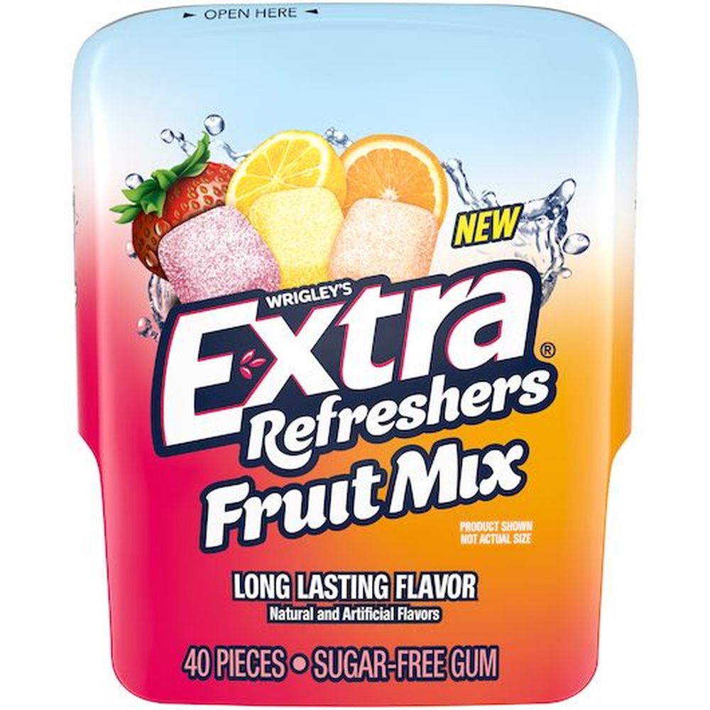 Extra Refreshers Fruit Mix Sugarfree Gum, 40 Pieces -- 24 Per Case